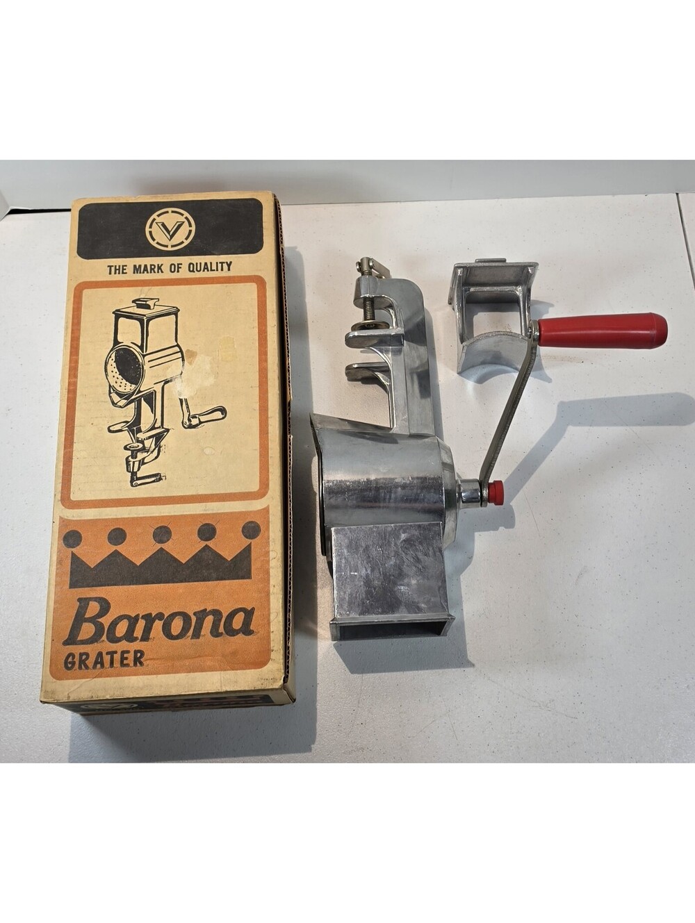 VTG Vitantonio Barona No 500 Clamp-On Rotary Cheese Grater Complete USA